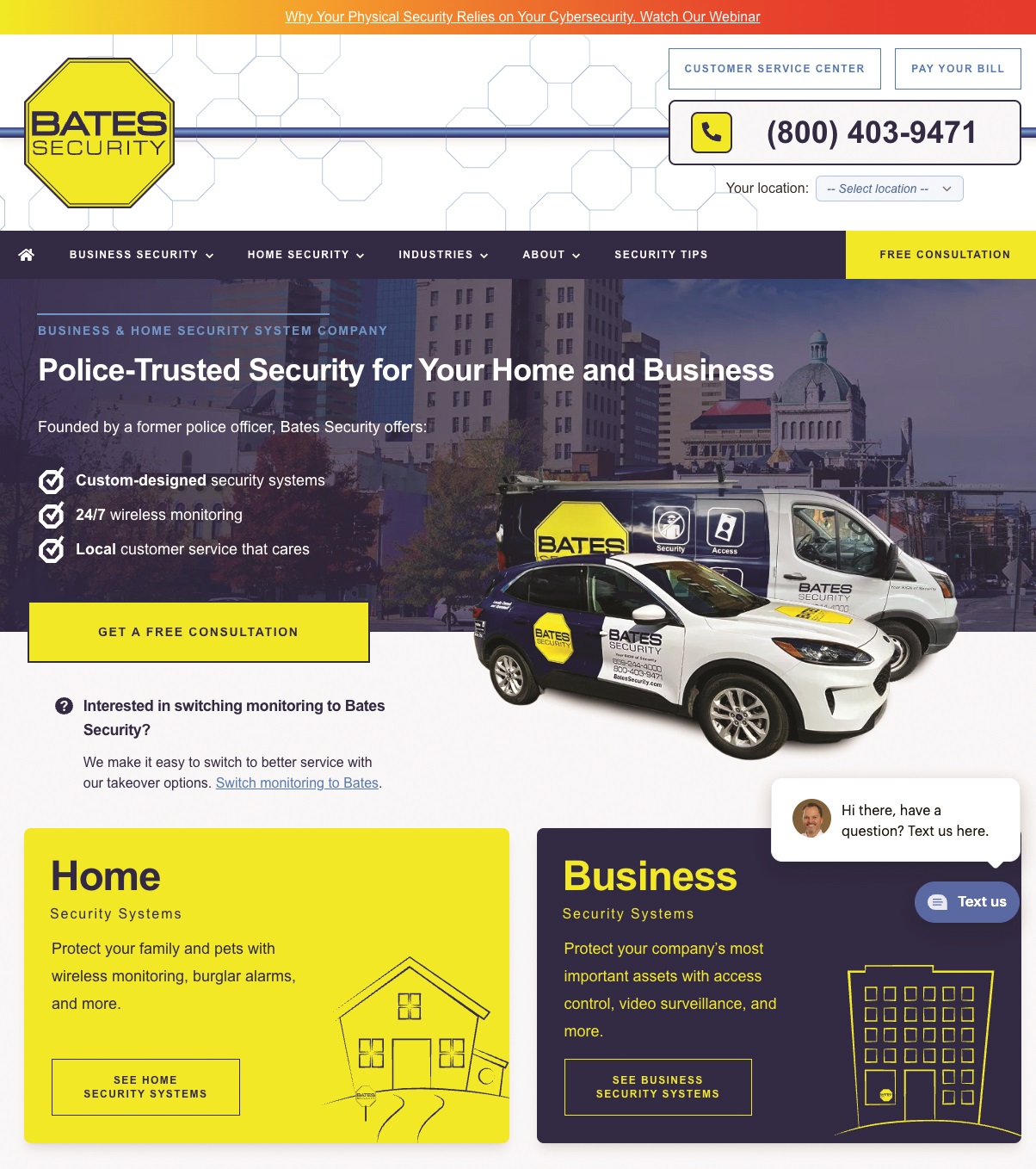 Bates Security Connects with Customers to Snag SAMMY Award for Best Website Design